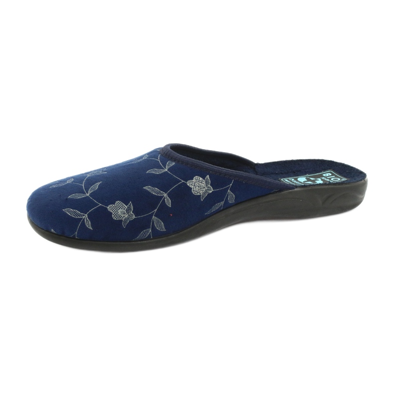 Pantuflas terciopelo Adanex 18112 azul marino negro 2