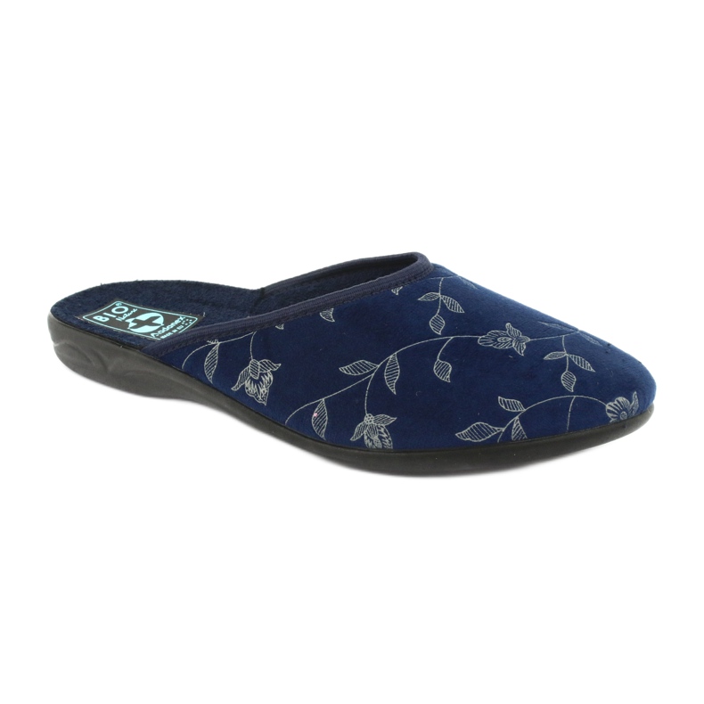 Pantuflas terciopelo Adanex 18112 azul marino negro 1