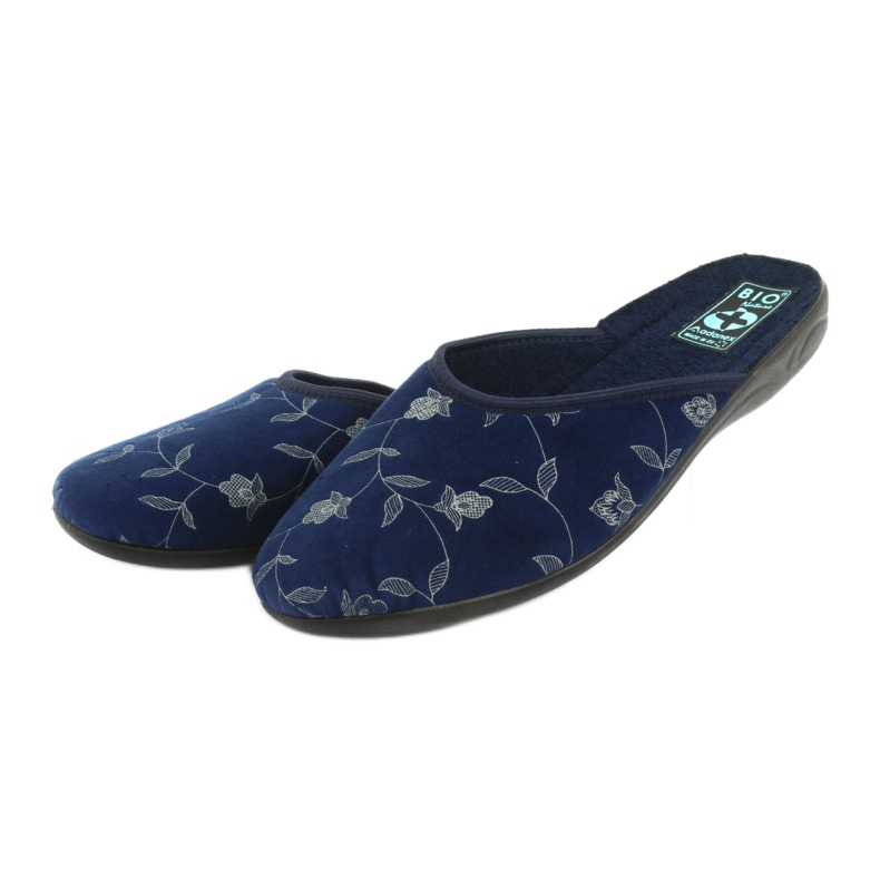 Pantuflas terciopelo Adanex 18112 azul marino negro 3