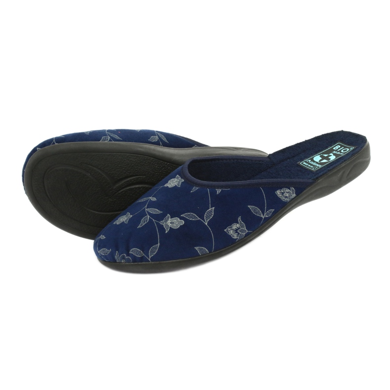 Pantuflas terciopelo Adanex 18112 azul marino negro 4