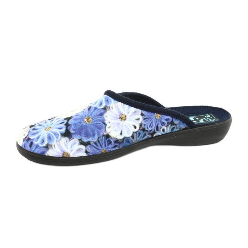 Pantuflas 3D flores Adanex 24192 azul marino blanco amarillo 2