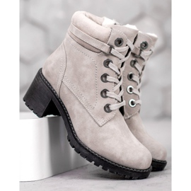 Goodin Botas cálidas de tacón alto gris 2