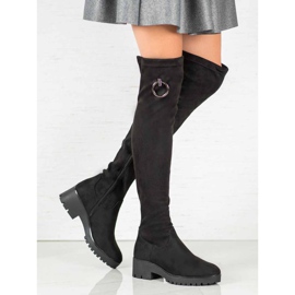 Seastar Botas de muslo en la plataforma negro 4
