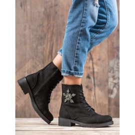SHELOVET Botas de ante negras negro 5