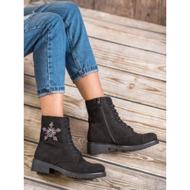 SHELOVET Botas de ante negras negro 4
