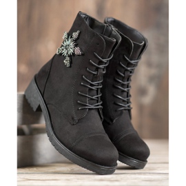 SHELOVET Botas de ante negras negro 3