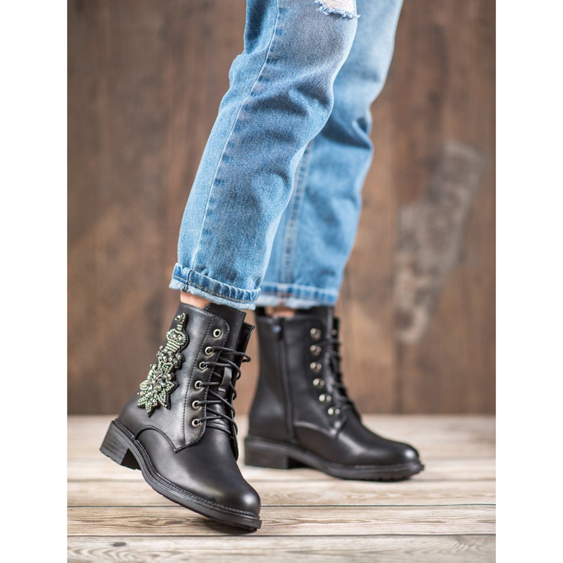 Lovery Botas con cristales negro 2