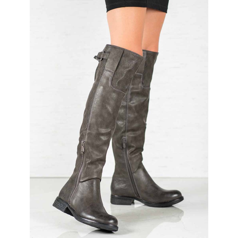 Forever Folie Botas de cuero ecológico gris 2