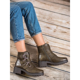 Queentina Botines de oliva en la plataforma verde 4