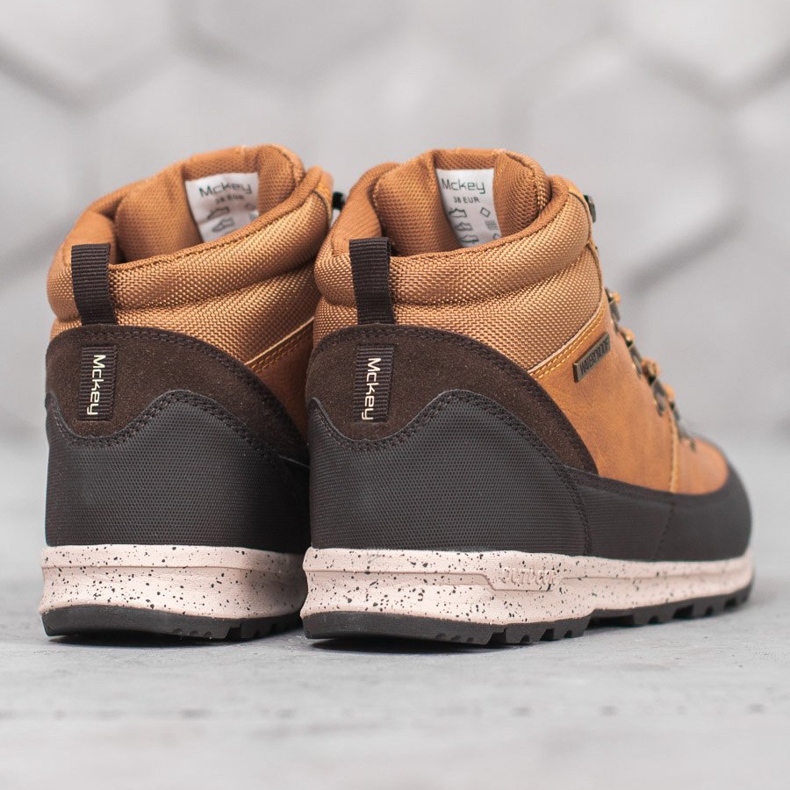 McKey Botas de cordones con piel de oveja marrón 2