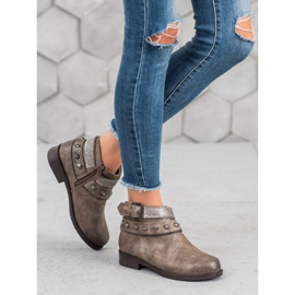 Forever Folie Botas con diamantes de imitación marrón 1