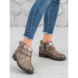 Forever Folie Botas con diamantes de imitación marrón 2