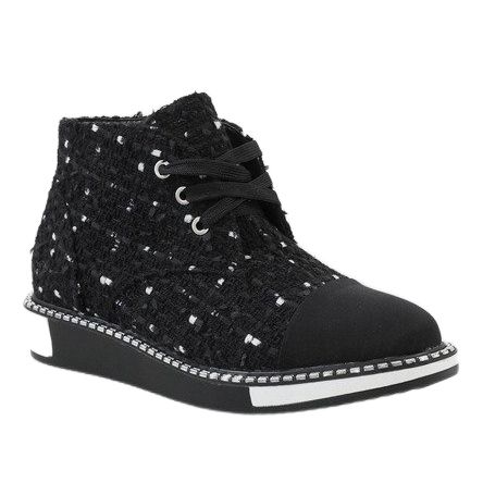 Botas negras con cordones TS01P negro 1 Botas negras con cordones TS01P negro 1