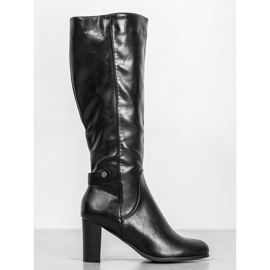 Botas Con Cuero Ecológico VINCEZA negro 4