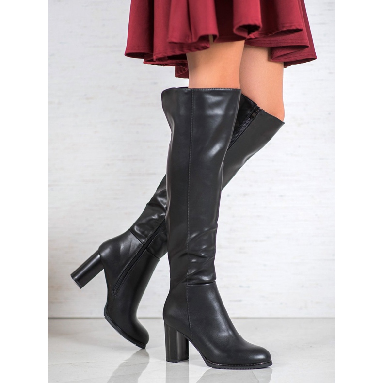 Sixth Sense Botas altas con cuero ecológico negro 1