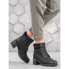 Goodin Botas cálidas de tacón alto negro 1