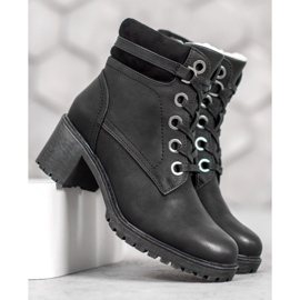 Goodin Botas cálidas de tacón alto negro 4