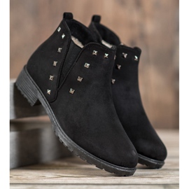 SHELOVET Botas con tachuelas negro verde 2