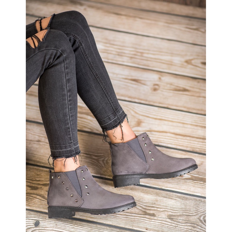 SHELOVET Botas con tachuelas gris 1 SHELOVET Botas con tachuelas gris 1