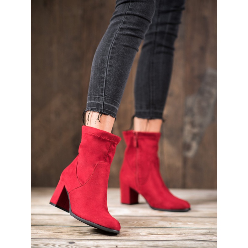 SHELOVET Botas sin cordones rojas rojo 1