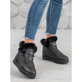 SHELOVET Botas deportivas con pelo negro 4
