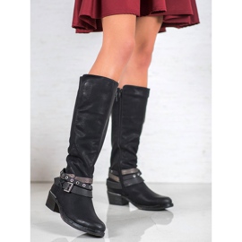 SHELOVET Botas negras con adornos negro 4