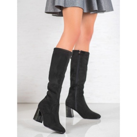 Filippo Botas de gamuza elegantes negro 3