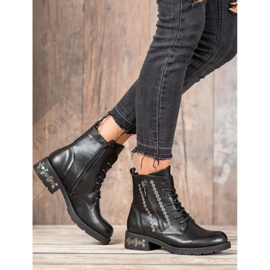 Janessa Botas de cordones con jets negro 2