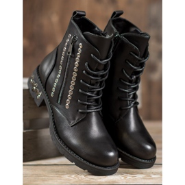 Janessa Botas de cordones con jets negro 5