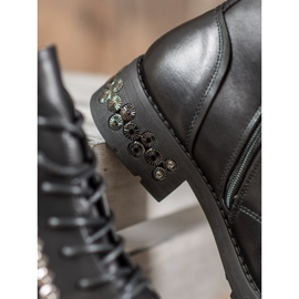 Janessa Botas de cordones con jets negro 6