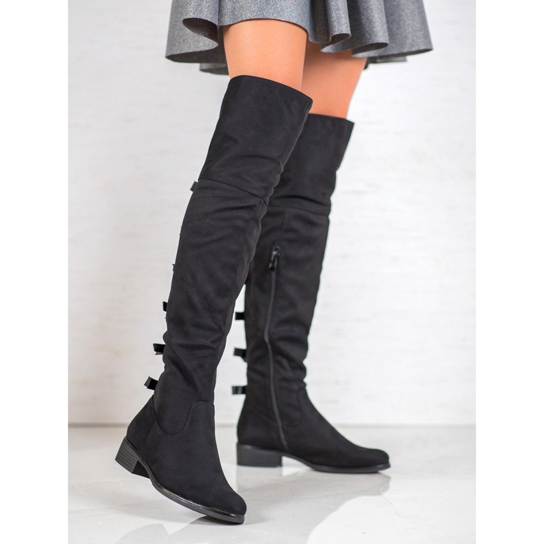 Forever Folie Mosqueteros de ante con lazos negro 2 Forever Folie Mosqueteros de ante con lazos negro 2