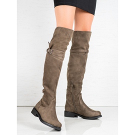 Ideal Shoes Botas elegantes con hebilla verde 5