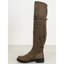 Ideal Shoes Botas elegantes con hebilla verde 3