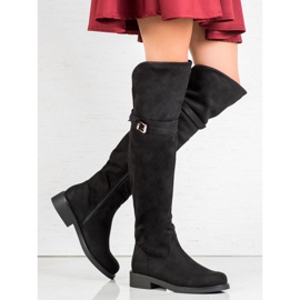 Ideal Shoes Botas elegantes con hebilla negro 1 Ideal Shoes Botas elegantes con hebilla negro 1
