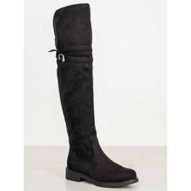 Ideal Shoes Botas elegantes con hebilla negro 4
