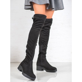 Seastar Botas de muslo en la plataforma negro 1