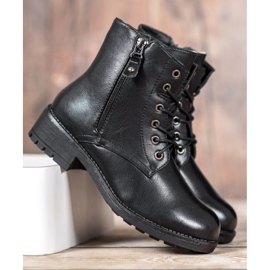 J. Star Tramperos clásicos hechos de cuero ecológico negro 4