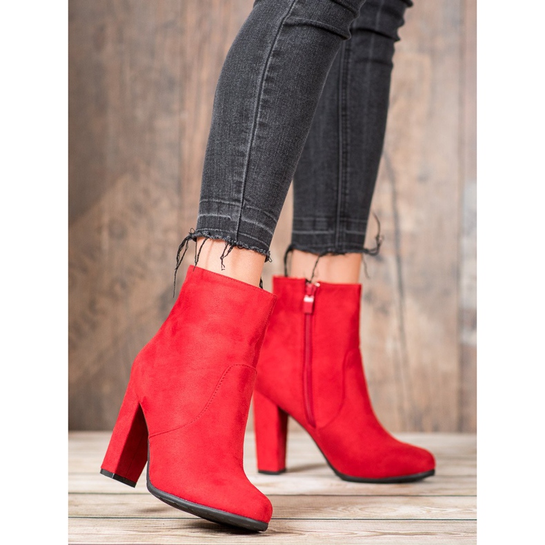 SHELOVET Botas de gamuza sexy rojo 1