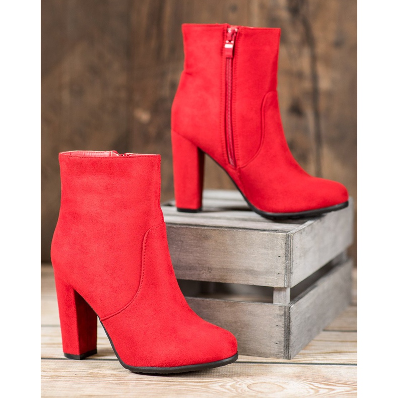 SHELOVET Botas de gamuza sexy rojo 2