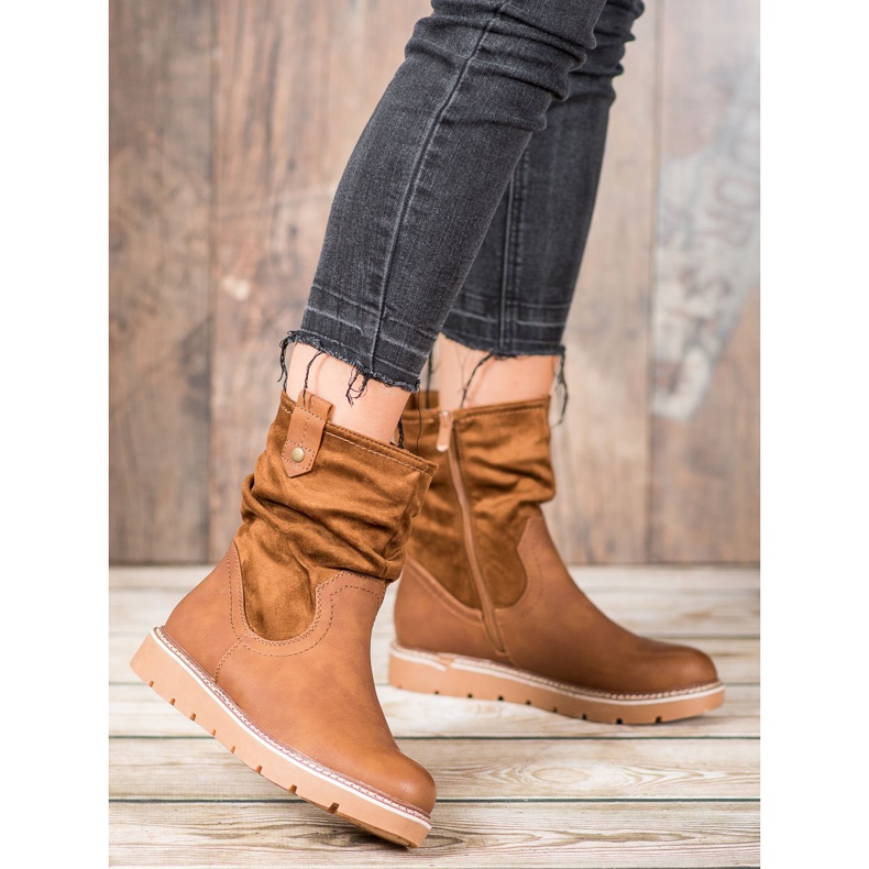 Ideal Shoes Trabajadores en la plataforma marrón 1