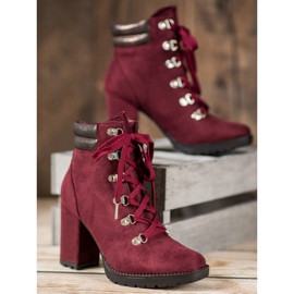 Sweet Shoes Botines con cordones en un poste rojo 1