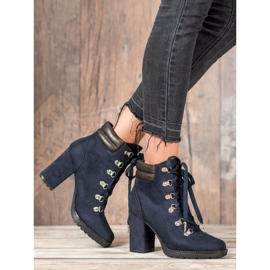 Sweet Shoes Botines con cordones en un poste azul 6