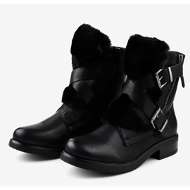 Botas negras planas con pelo 1061A-PA negro 3