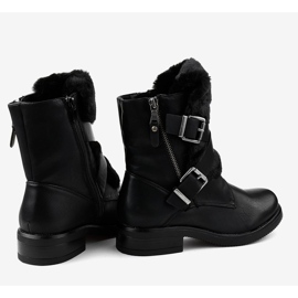 Botas negras planas con pelo 1061A-PA negro 4