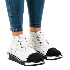 Botas blancas con cordones TS1811 blanco 1 Botas blancas con cordones TS1811 blanco 1