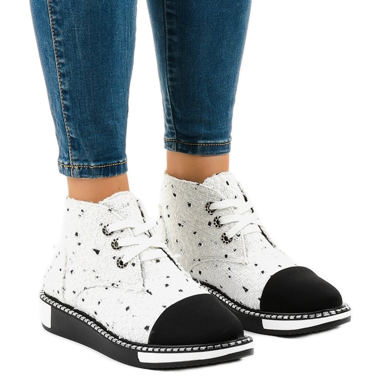 Botas blancas con cordones TS1811 blanco 1