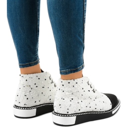 Botas blancas con cordones TS1811 blanco 3
