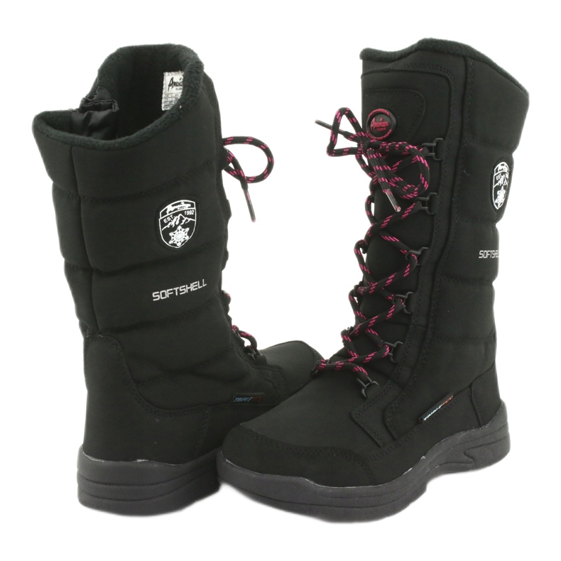 Botas de nieve con membrana American Club SN12 en color negro rosado 4 Botas de nieve con membrana American Club SN12 en color negro rosado 4