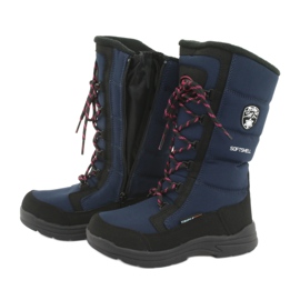Botas de nieve con membrana American Club SN12 negro azul marino rosado 5