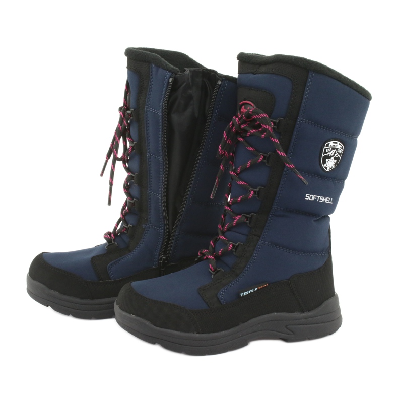 Botas de nieve con membrana American Club SN12 negro azul marino rosa 5